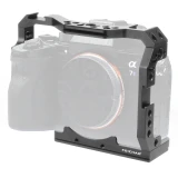 A7S3 A7R4 Camera Cage Rig Cooling Frame w NATO Rail Handle Grip Cold Shoe ARRI Mount for Sony Alpha 7S III A7SIII A7R IV DIY Kit