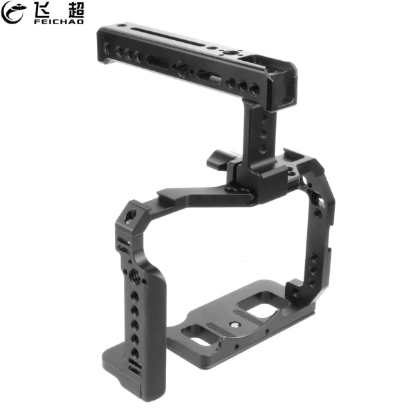 A7S3 A7R4 Camera Cage Rig Cooling Frame w NATO Rail Handle Grip Cold Shoe ARRI Mount for Sony Alpha 7S III A7SIII A7R IV DIY Kit