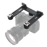 Feichao Triple /Double Cold Hot Shoe Adapter 1/4 Mount Extension Bar Bracket for DSLR Camera Tripod Flashlight Microphone Vlog