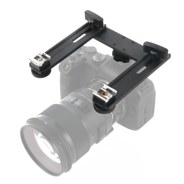 Feichao Triple /Double Cold Hot Shoe Adapter 1/4 Mount Extension Bar Bracket for DSLR Camera Tripod Flashlight Microphone Vlog