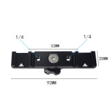 Feichao Triple /Double Cold Hot Shoe Adapter 1/4 Mount Extension Bar Bracket for DSLR Camera Tripod Flashlight Microphone Vlog