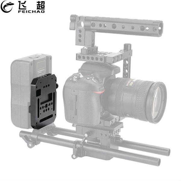 V-Lock Mount Battery Plate w 75*75mm VESA Mount 1/4  & 3/8  Thread Holes & Arri Locating Pins For DSLR Camera Battery Fixed Base
