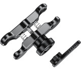 Dual Holes Butterfly Ball Clamp Mount CNC Aluminum for Diving Underwater Arm Video Light Bracket 1 inch Ball Adapter Tripod Clip