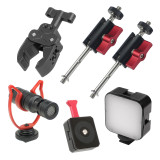Magic Arm Double Ball Head Mount + Large Super Clamp Claw Articulated Support Compatible with Hero 13 Monitor Light Stand Holder
