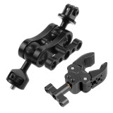 Magic Arm Double Ball Head Mount + Large Super Clamp Claw Articulated Support Compatible with Hero 13 Monitor Light Stand Holder