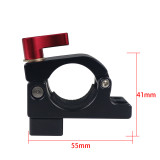 25-27mm Single Rod Clamp With Cold Shoe Mounting Adapter 1/4 3/8 Screw Holes For DJI Ronin M Zhiyun Feiyu Handheld Stabilizer