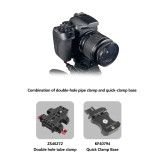 FEICHAO Quick Release Plate Gimbal Base 15mm Double-hole Tube  Clip Kit Compatible with Sony A7C, Panasonic GH5S , Fuji XT4 Camera