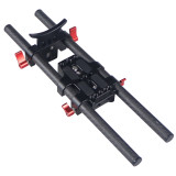 FEICHAO Quick Release Plate Gimbal Base 15mm Double-hole Tube  Clip Kit Compatible with Sony A7C, Panasonic GH5S , Fuji XT4 Camera