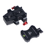 FEICHAO Quick Release Plate Gimbal Base 15mm Double-hole Tube  Clip Kit Compatible with Sony A7C, Panasonic GH5S , Fuji XT4 Camera