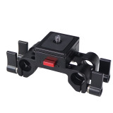 Mini Lightweight Quick Release V-Lock Plate with 1/4 M4 Mounting Holes / 15mm Dual Rod Rail Clamp For DSLR Camera Accessories