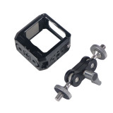 Magnetic Action Camera Cage Rig For DJI Action 2 Camera Full Cage with Cold Shoe Mount 1/4 3/8 ARRI Locating Hole Charger Base
