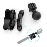 Aluminum Butterfly Clip Diving Ballhead Clamp Fixture Lights Arm Metal /Rubber Ball Adapter Mount for GoPro 13 10 9 8 7 6 5 Camera