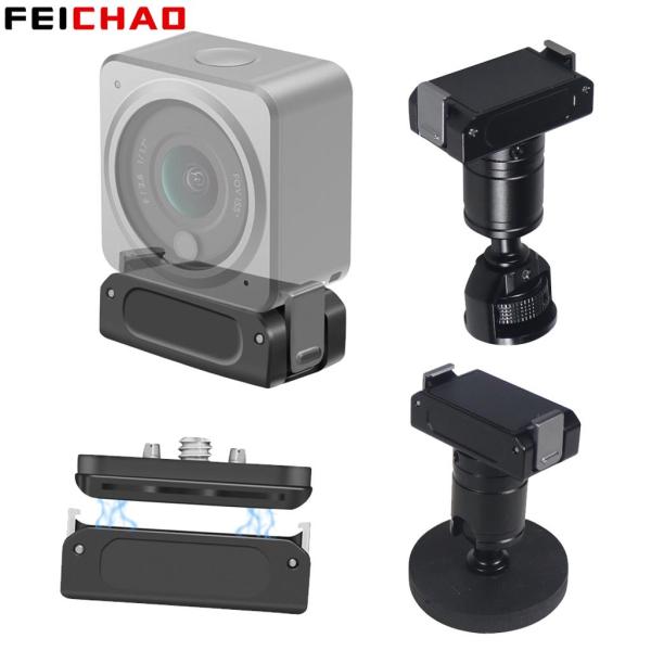 Magnetic Base Adapter Quick Release Tripod Bracket 1/4 ARRI Mount Compatible with OSMO 360/Hero 13 DJI ACTION 2 Sport Camera Fixed Vlog Car Motorcycle Holder