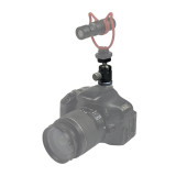 Mini Ball Head 360 Rotatable with 1/4'' Cold Shoe Mount Adapter for Camera Cage Rig Monitor Holder Tripod Microphone Light Flash