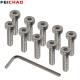 10Pcs M5 Screw Bolt Stainless Steel 304 Allen Hexagon Socket Short Cap Head Screw Bolts for GoPro for DJI Action Insta360 Camera