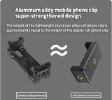 FEICHAO Universal Mobile Phone Clip for 62~87mm Phone Compatible with Phone 12 13/Huawei P50, X80,12S ,S22 Series Mobile Phone Tripods Selfi