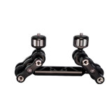 FEICHAO 11  Dual Ballhead Articulating Magic Arm Extension Bar with 1/4  Screws for SLR Camera Hot shoe Ball Monitor Mount