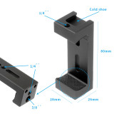 Aluminum Mobile Phone Holder Clip Tripod Mount Clamp w/ Hot Shoe Handle Rig for iPhone OnePlus HUAWEI Vlog Fill Video Recording