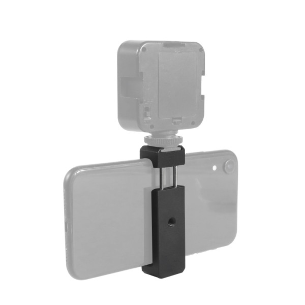 Aluminum Mobile Phone Holder Clip Tripod Mount Clamp w/ Hot Shoe Handle Rig for iPhone OnePlus HUAWEI Vlog Fill Video Recording