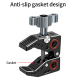 SLR Camera Crab Claw Clip with 1/4 3/8inch Screw Arri Mount Hot Shoe 6-10kg Monitor Stand 50mm Super Clamp Video Light Flash Rig
