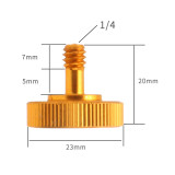2Pcs 20mm 1/4 Male to Female Socket Screw Adapter Thumb Knob Tripod Cameras Stand L Type Flash LED Bracket Mount Accessories