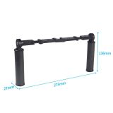 Dual Handheld Hand Grip Stabilizer for Gopro11 insta360 x3 Action Camera LED Light Mic Bracket with Cold Shoe 1/4 3/8 Arri Hole
