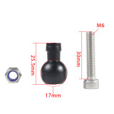 Aluminum 17mm 25mm Ball Head Adapter to M6 M8 M10 Screw for RAM Garmin Mount Motorcycle GPS Phone Car Bracket Insta360 X3 Stand