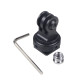 Rotatable Three-card Slot to Cold Shoe Mount Adapter with 3/8 Male to 1/4 Female Screw Compatible with GoPro 13 Action Camera Accessories