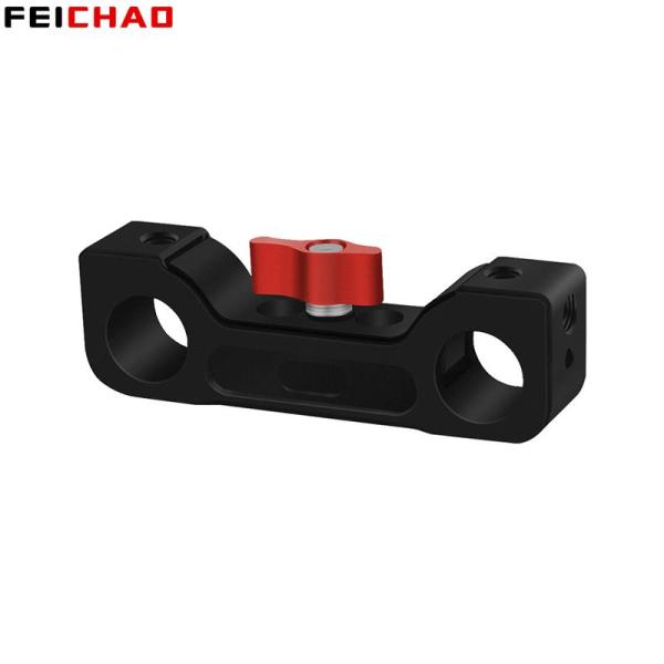 15mm Rod Clamp Double Holes 1/4 3/8 Single Knob for DSLR Camera Cage Rig Telephoto Lens Holder Support Rail Quick Release Plate
