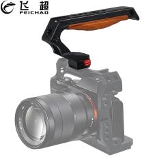 Wooden Top Handle Grip Quick Release For Sony Canon Nikon DSLR Camera Cage 1/4 3/8 ARRI Hole Top Handgrip with Cold Shoe Mount