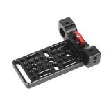 15mm Rod Clamp Double Holes 1/4 3/8 Single Knob for DSLR Camera Cage Rig Telephoto Lens Holder Support Rail Quick Release Plate