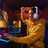 Baseus AeQur Series GH02 Headband Gaming Headset Microphone Cat Ears Pink White 3.5 USB Wired Stereo