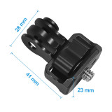 FEICHAO 1/4  Screw to Three-card slots Converter Universal Camera Mount Adapter Compatible with OSMO 360/Hero 13 Action Camera Photography Accessories