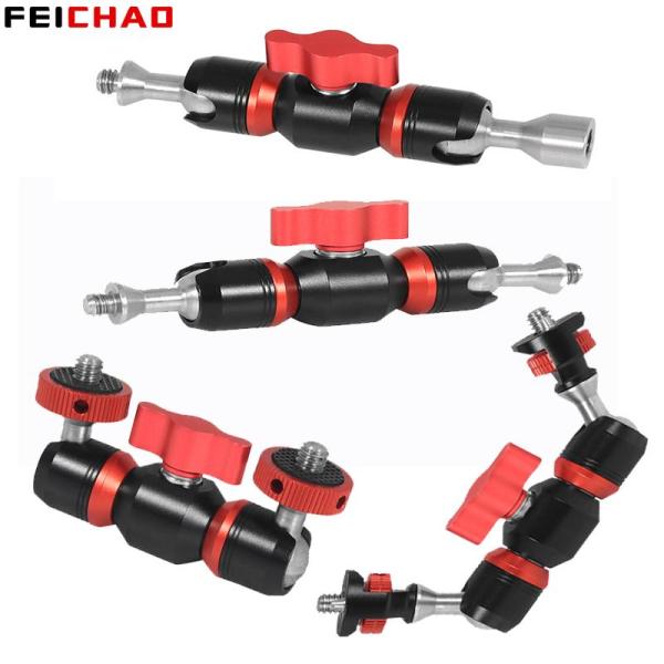 New Mini Magic Arm Double Ball Head 1/4 inch Screw 360 Adjustable Universal Bracket for OS-MO 360/Camera Tripod Lights Video Field Monitor