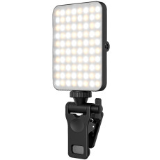 Rechargeable Mini Clip-on Mobile Phone Fill Video Light 180 Degree Adjusted LED Light for Vlog Phone Ipad Tablet Selfie Light
