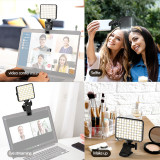Rechargeable Mini Clip-on Mobile Phone Fill Video Light 180 Degree Adjusted LED Light for Vlog Phone Ipad Tablet Selfie Light