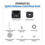 Cold Shoe Mount Adapter 1/4  ARRI Anti-loose Quick Release 360 Swivel Camera Tripod Ballhead for GoPro 13 Flash LED Monitor Holder