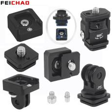 Cold Shoe Mount Adapter 1/4  ARRI Anti-loose Quick Release 360 Swivel Camera Tripod Ballhead for GoPro 13 Flash LED Monitor Holder