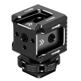 Triple Hot Shoe Mount Adapter Cold Shoe Extend Monitor Base Mic Fill Light Bracket w/ 1/4 Arri Hole for DSLR Camera Accessories