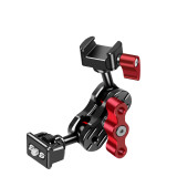 Dual Head Magic Arm with 20mm Ballhead NATO Clamp Cold Shoe Mount 1/4 Screw for DSLR Camera Cage Fill Light Monitor Mic Bracket