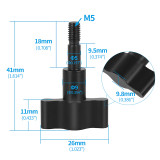 M5 Thumb Screw Aluminum Alloy T Head Hand Tighten Clamping Knob Manual Handle M5*18 Fixed Mount for GoPro 13 12 DJI Action Camera