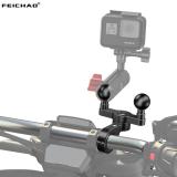 Aluminum Alloy 1inch Dual Ball Head Mount Adapter Bracket for Motorcycle Bike Handlebar Rearview Mirror for Gopro Action Cameras
