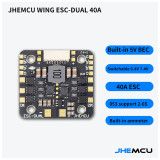 JHEMCU WING ESC-DUAL 40A BLHELI_S 2in1 40A ESC Built-in 5V BEC Current Meter 20X20mm 2-6S LiPo for RC Twin Engine Airplane