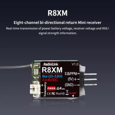 Radiolink R8FG R8FM R8XM 8CH 2.4Ghz Receiver with Voltage Transmission Dual Antenna FPV Car RC Boat 800 Meters