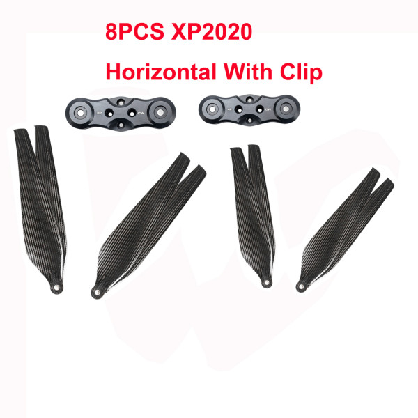 8PCS XP2020 19inch Folding Propeller With Clip For XP20 P40 Plant protection UAV Carbon Fiber RC Airplane