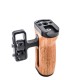 DSLR Camera Cage Side Handle Grip Left Right Side Wooden Handgrip Cold Shoe Mount 1/4 3/8 Screw Hole for Sony Canon Nikon