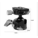 Professional Tripod Ball Head Adapter Mount Low Gravity Center 360 Panoramic 36mm Ball for Tripod Monopod Load 6kg6-10 KG