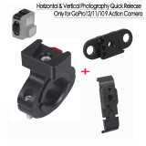 Aluminum Alloy Quick Release V Mount Clamp Motorcycle Bicycle Handlebar Clip for OSMO 360/GoPro Hero 13 12 11 Action Cameras Holder Bracket