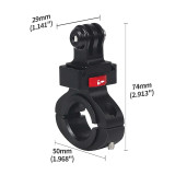 Aluminum Alloy Quick Release V Mount Clamp Motorcycle Bicycle Handlebar Clip for OSMO 360/GoPro Hero 13 12 11 Action Cameras Holder Bracket