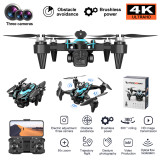 K12MAX RC FPV Drone Three Camera WiFi FPV ESC HD 3 Lens 360° Obstacle Avoidance Optical Flow Positioning Brushless Motors Toys